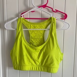 Neon Yellow Bomber Sports Bra